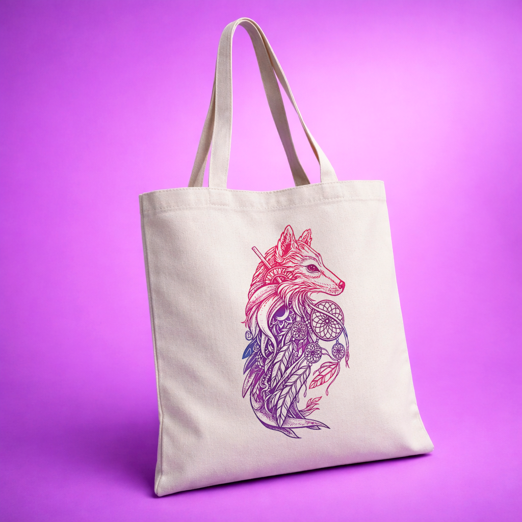 bolsa reutilizable zorro tribal / tamaño 37×42 cm. bolsa reutilizable zorro tribal / tamaño 37×42 cm.