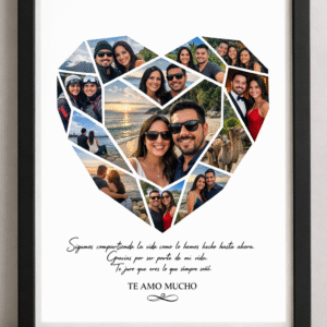 cuadro a4 collage de fotos corazón